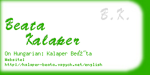 beata kalaper business card